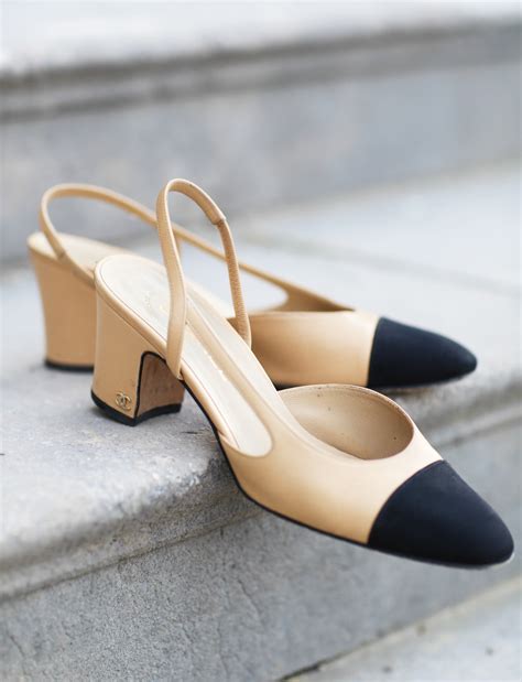 pumps chanel style|chanel pumps beige and black.